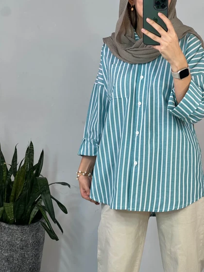 مانتو راه راه کفشدوزک