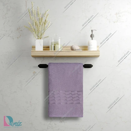 حوله دستی بزرگ طرح آرام رنگ طوسی یاسی
