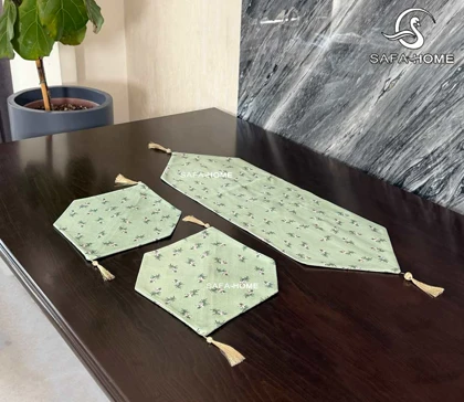 ست رومیزی مخمل شانل طرح بهار 5 تکه