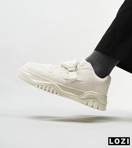 کفش کتانی بگ دار مردانه و زنانه کرم BERSHKA