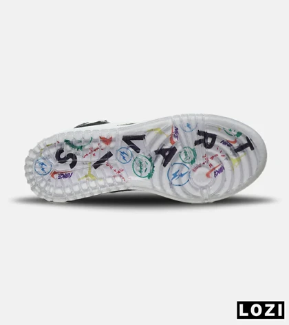 کفش کتانی ساق‌دار مردانه و زنانه مشکی سفید طوسی NIKE travis scott مدل 8387