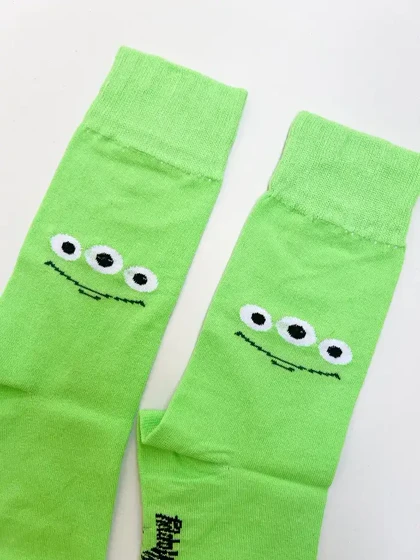 جوراب ساق بلند کارتونی Little Green Men یونیسکس