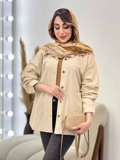 مانتو دو جیب برش‌دار روژین