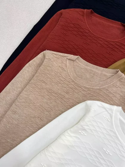 پلیور بافت گپ یقه گرد 6 رنگ کد 5498