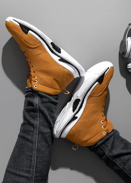 کفش ساق‌دار مردانه نسکافه ای مدل EMTO ویژه