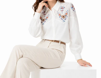 شومیز زنانه گلدوزی وارداتی کد 361