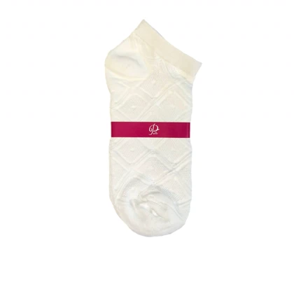 جوراب مچی نخی سوزنی طرح لوزی