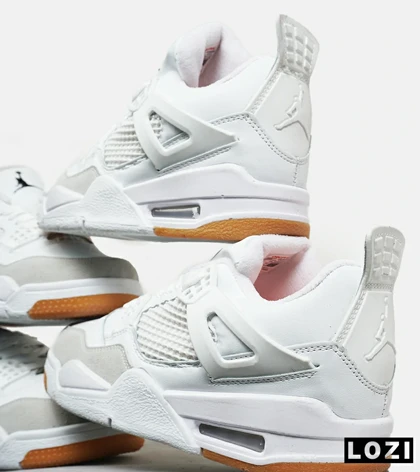 کتانی ساق‌دار زنانه و مردانه سفید Nike air jordan 4 مدل 6597