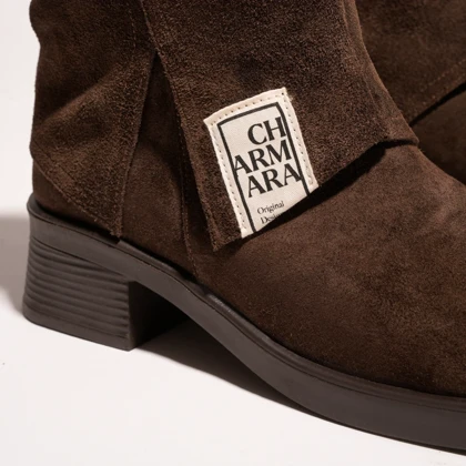 نیم بوت چرم زنانه قهوه ای مدل harriet