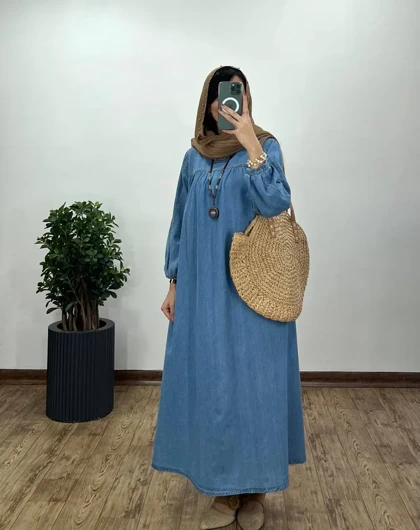 پیراهن مانتویی جین پاییزه هانا 4