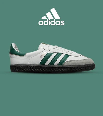 کفش کتانی مردانه و زنانه سامبا سفید سبز ADIDAS Samba مدل 7261