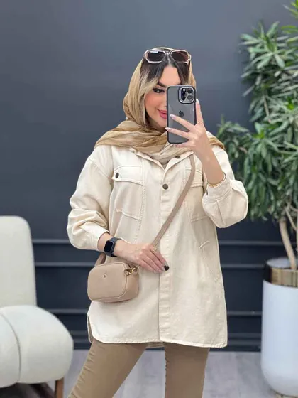 مانتو کتان مداد رنگی