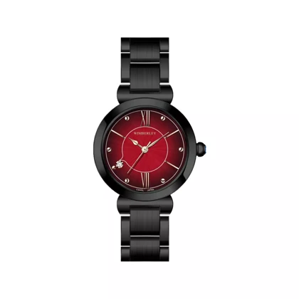 ساعت مچی ویمبرلی زنانه فلزی مشکی صفحه قرمز WB-CS440L-A2