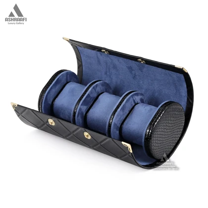 جعبه ساعت 3 عددی Leather Travel Watch Case 3-BK