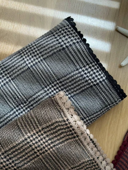 2081-شال چهارخونه عدسی