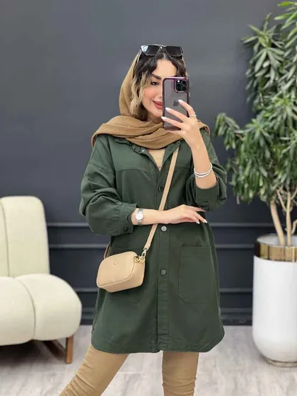 مانتو دو جیب برش‌دار سرو