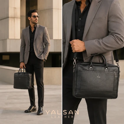 کیف اداری مردانه چرم یلسان مدل نکو کد013-BF