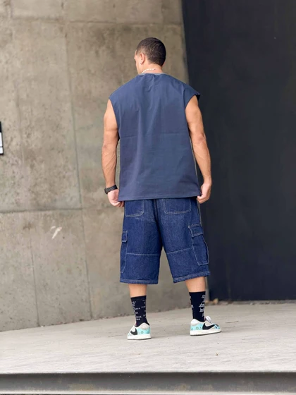 رکابی حلقه‌ای وست ساده سرمه ای PEDRO