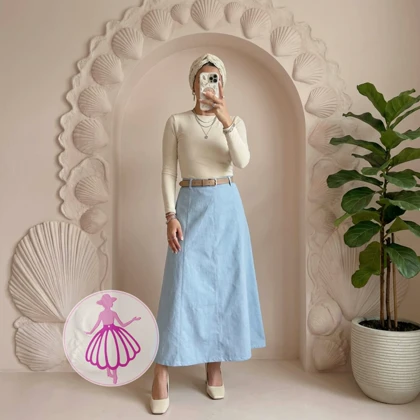 دامن لینن نیم کلوش بلند در رنگبندی متنوع