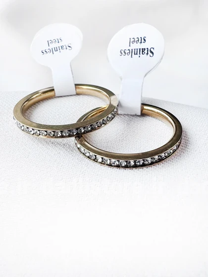 رینگ استیل نگین‌دار