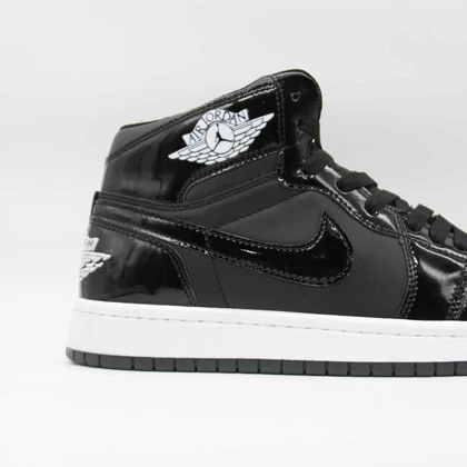 کتانی جردن 1 مشکی ورنی ساق‌دار کد 6624