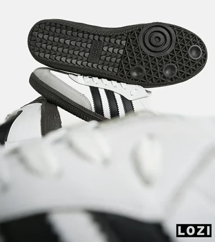 کفش کتانی مردانه و زنانه سفید مشکی ADIDAS Samba