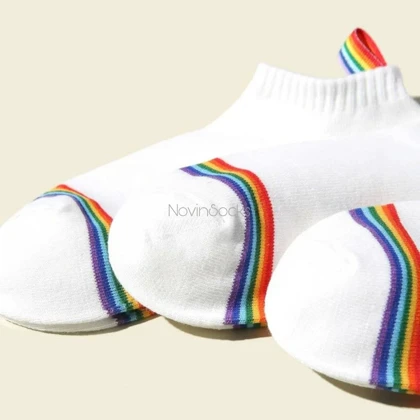 جوراب مچی طرح Rainbow