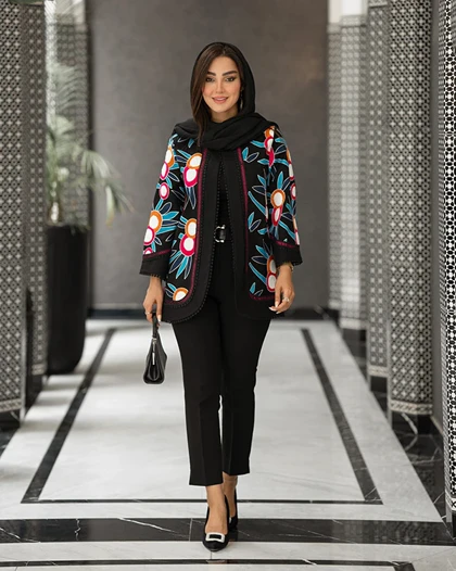 کت هندی سوزن دوزی نوار عدسی