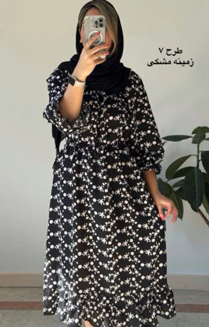 پیراهن کرپ حریر نهال سری 4