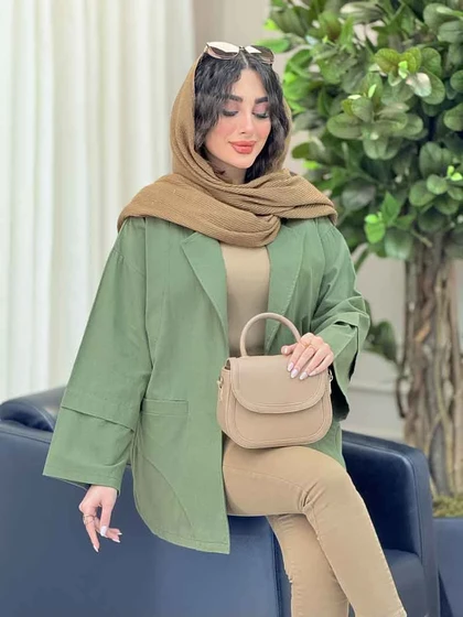 مانتو برش هلالی دو جیب آرزو