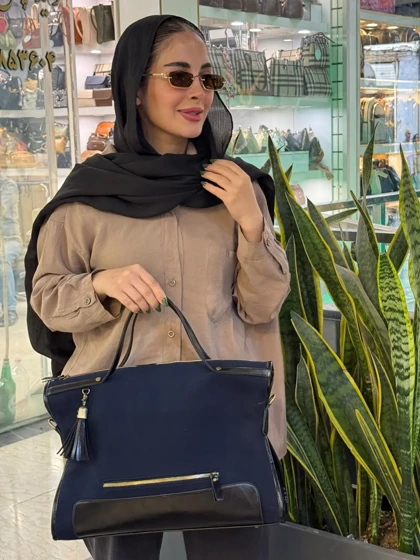 کیف کتان زنانه دستی و دوشی ترانه