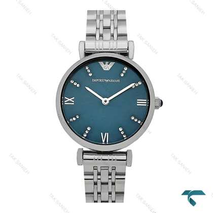 ساعت مچی آرمانی زنانه سیلور صفحه سرمه ای Armani-7860-L