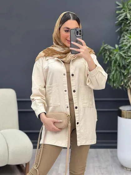 مانتو کتان بغل سه دکمه سوین