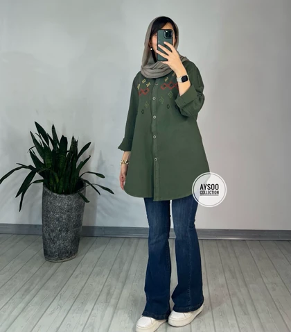 مانتو گلدوزی شقایق 1(ایراد دار)