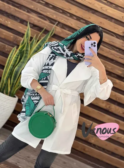 مانتو آستین ژیله دار ضربدری