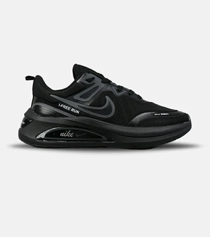 کفش کتانی مردانه و زنانه مشکی طوسی نایک NIKE air zoom Free Run مدل 8567