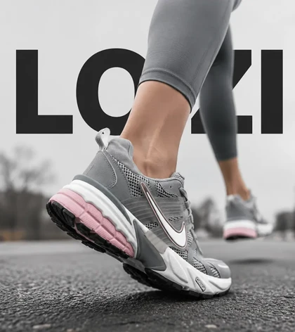 کفش کتانی زنانه طوسی صورتی Nike Cushlon V2K مدل 5192