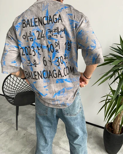 تیشرت کاستوم BALENCIAGA رنگ طوسی