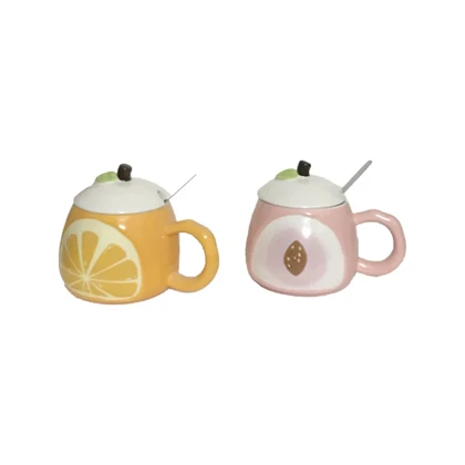 لیوان سرامیکی میوه ای درب دار کد 103521