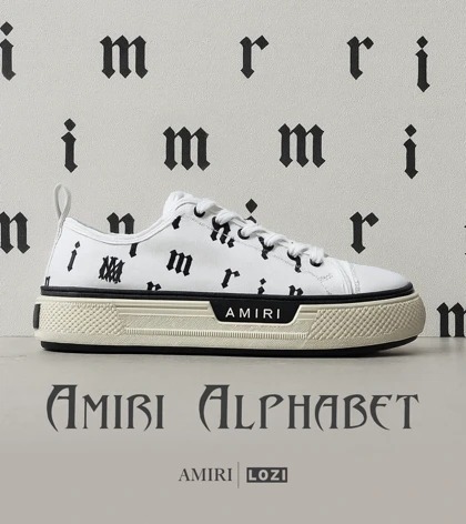 کفش اسنیکرزسفید مشکی Amiri Alphabet مدل 5989