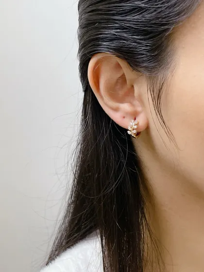 گوشواره گندمی نگین‌دار