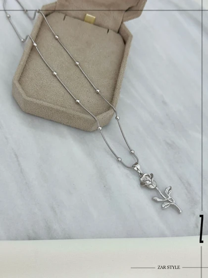 گردنبند گل رز زنجیر ماری