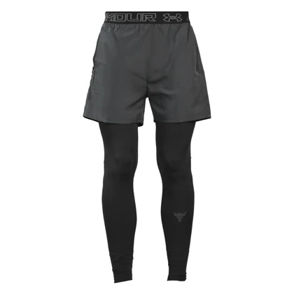 شلوارک و لگ سرهمی ورزشی مردانه آندر آرمور مدل Heat Gear-187230 طوسی تیره