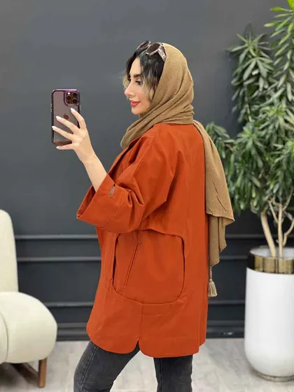 مانتو سر آستین چاک جیب نما