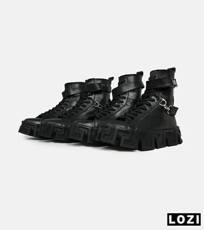 بوت مردانه مشکی VERSACE