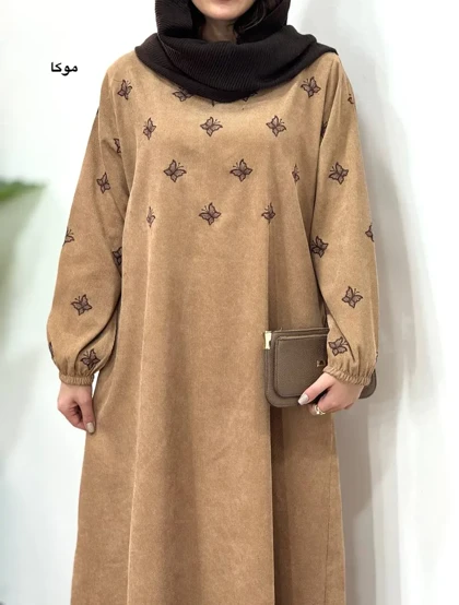 پیراهن مانتویی گلدوزی پری