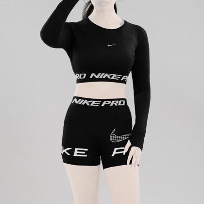 ست نیم‌تنه و کشاله بند ورزشی زنانه مدل Dri Fit-612 مشکی