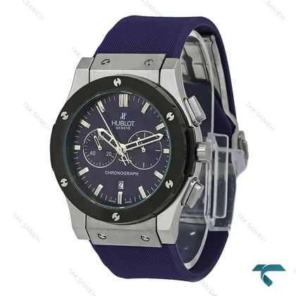 ساعت هابلوت مردانه سه موتوره کرنوگراف سیلور سرمه ای Hublot-8394-G
