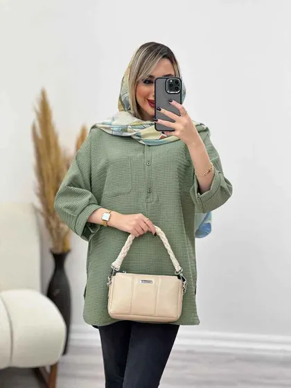 مانتو جلو بسته آستین پیله
