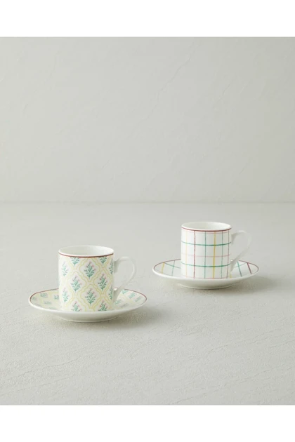 سرویس فنجان قهوه دو نفره English Home مدل New Bone China - چندرنگ